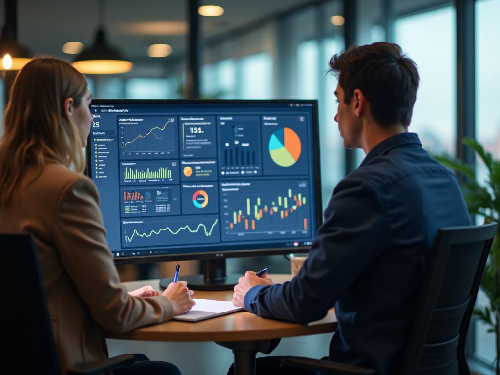 Team reviewing unified marketing and sales dashboard