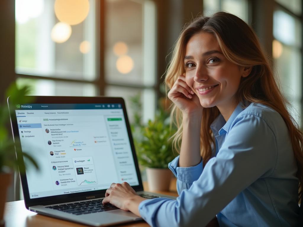 Marketing professional analyzing lead capture dashboard