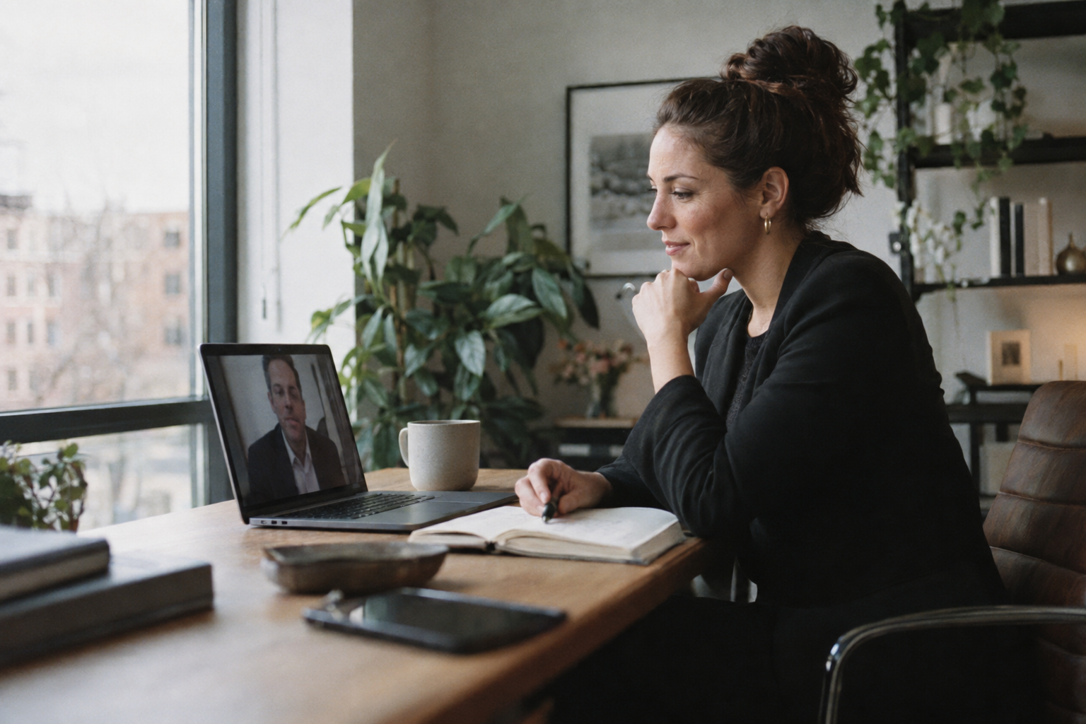Business owner in a conversation with a decision maker