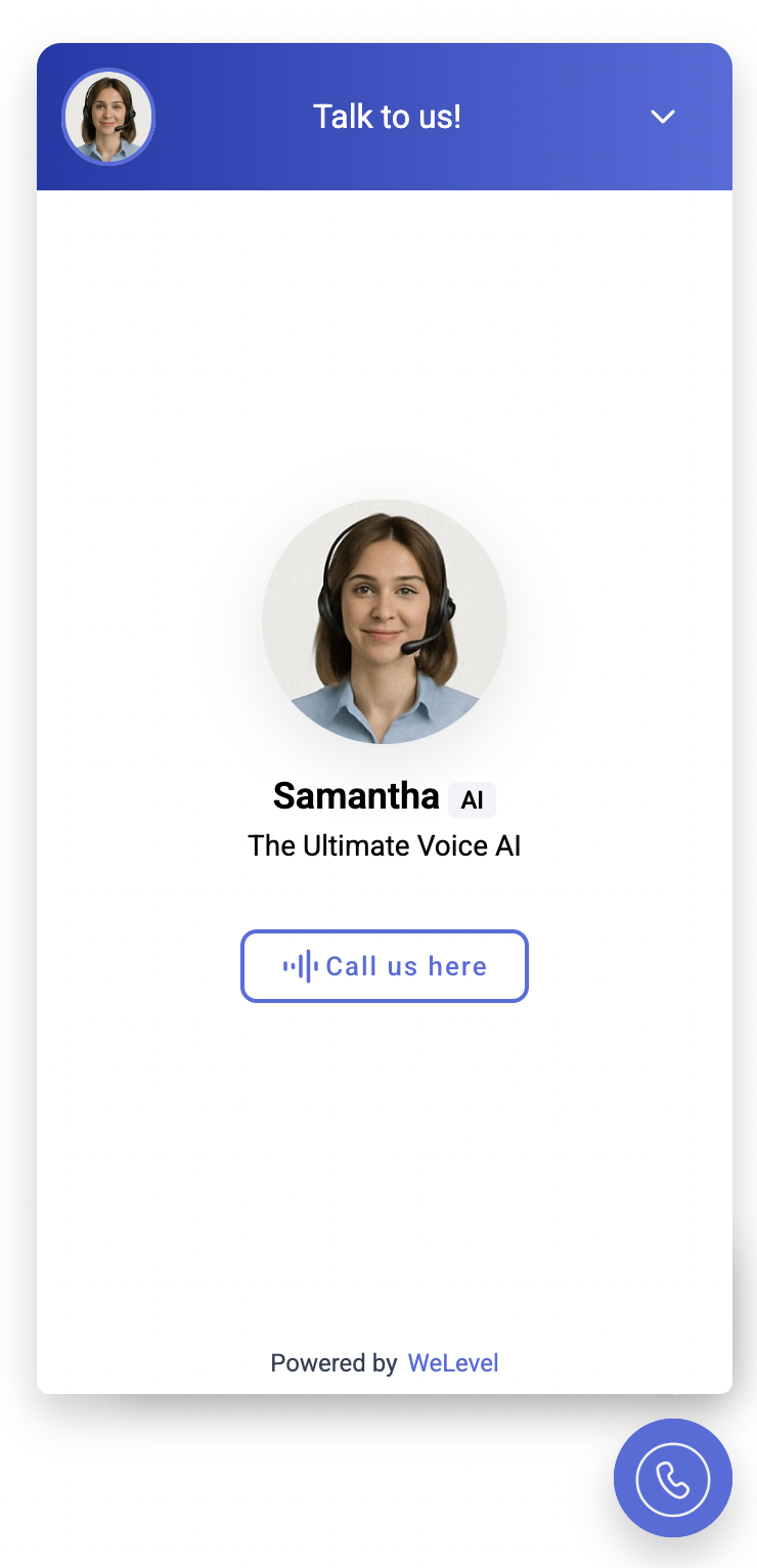 Samantha - WeLevel Voice AI Chatbot